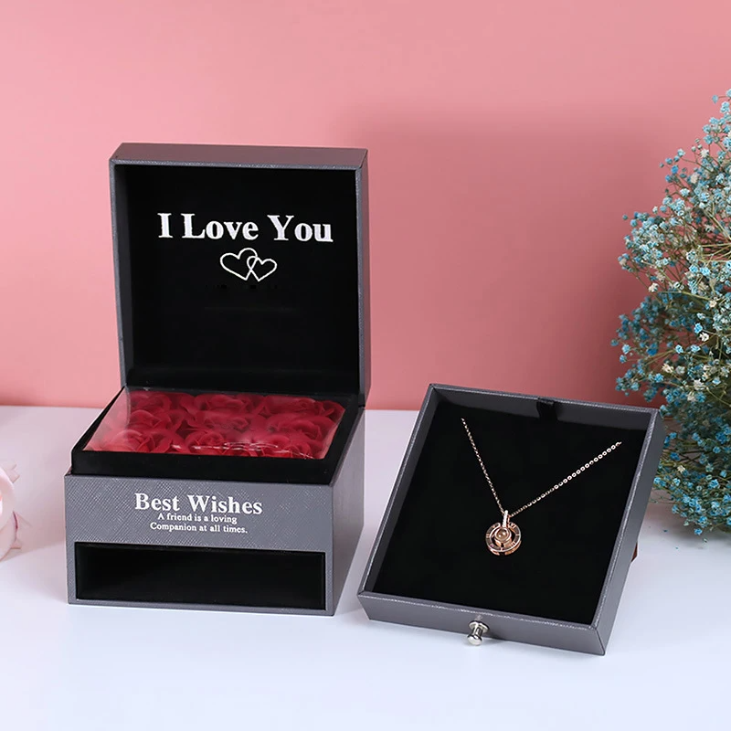 Romantic Rose Gift Box with Pendant